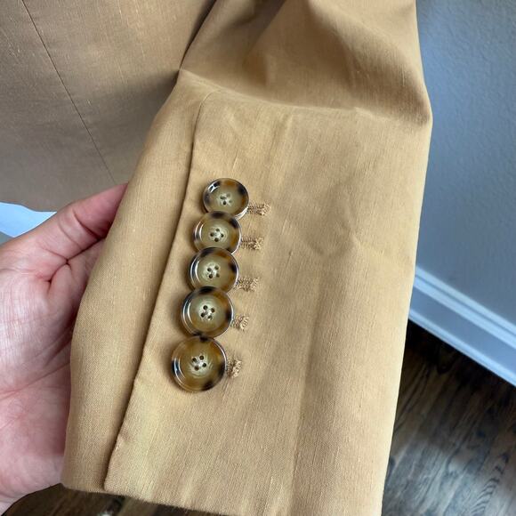 Veronica Beard Diego Linen Camel Double Breasted Dickey Blazer Jacket Sz 8 - Picture 9 of 13